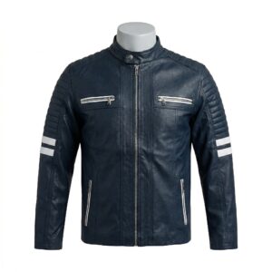 Chamarra Estilo Inglés Azul Marino para Hombre – Chaqueta Casual con Cremallera y Bolsillos